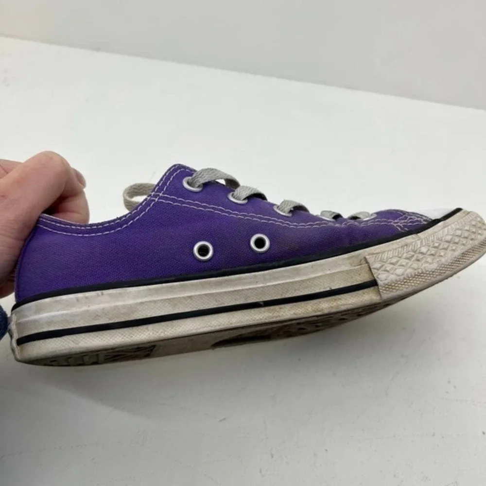 Converse All Star Purple Canvas Low Top lace up canvas Sneakers 337837f Youth 2